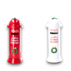 Christmas Cassetta Postale Cilindrica per Letterina di Babbo Natale 55 cm