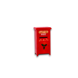 Christmas Cassetta Postale per Letterina di Babbo Natale da tavolo Rosso e Bianco 30 cm