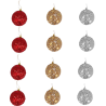 Set 12 Palle di Natale, in Plastica Tinsel STELLE Glitter Disponibile in 3 Colori da 8 cm