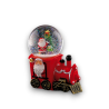 Palla di Neve in Vetro Natalizia con Base Trenino di Babbo Natale Musicale - Luci Led e MUSICHE Natalizie Decorazioni 16x13x18 c