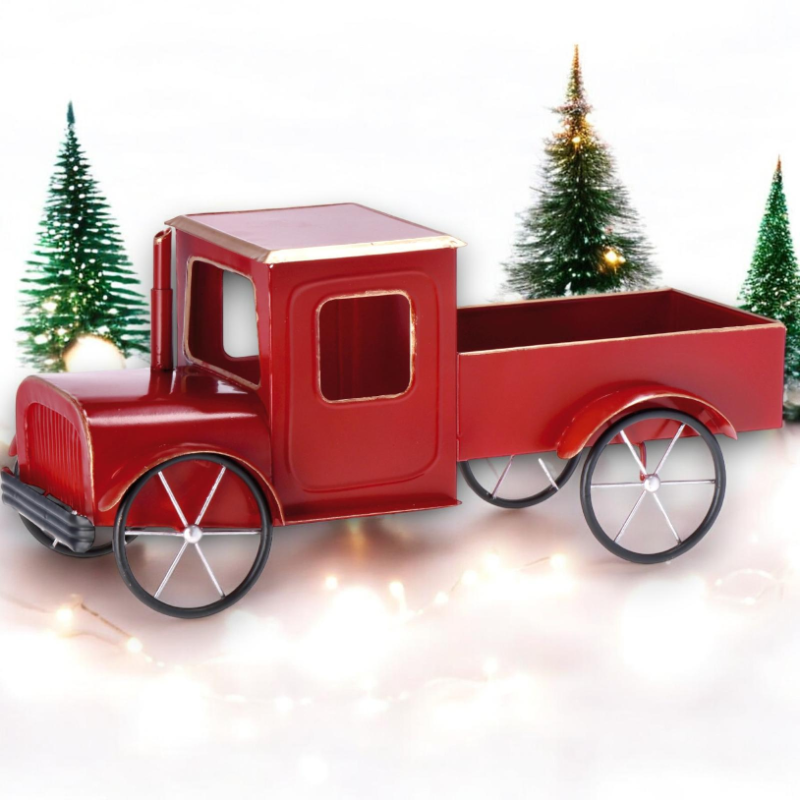  Camioncino di Natale in Latta USA Vintage Anni '50 (43x14x20 cm