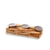 Portacandele in Legno Naturale, Candelabro Candeliere Stile Nordico a 3 candele, 34x12x11 cm