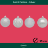 Set 8 Palline Assortite - 10 cm - Argento