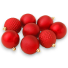 Set 12 Palline Assortite - 6 cm - Rosso