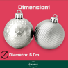 Set 12 Palline Assortite - 6 cm - Argento