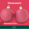 Set 12 Palline Assortite - 8 cm - Rosa