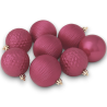 Set 12 Palline Assortite - 8 cm - Rosa
