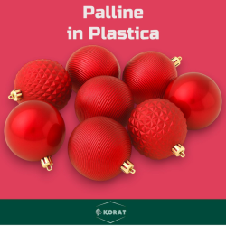 Set 12 Palline Assortite - 8 cm - Rosso