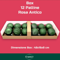 Set 12 Palline Assortite - 8 cm - Verde Scuro