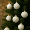 Set 12 Palline Assortite - 8 cm - Bianco