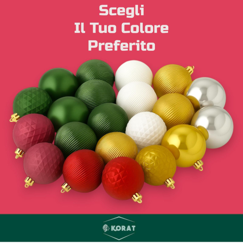 Set 8 Palline Assortite - 10 cm - Oro