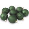 Set 8 Palline Assortite - 10 cm - Verde Scuro
