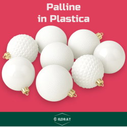 Set 8 Palline Assortite - 10 cm - Bianco