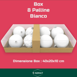 Set 8 Palline Assortite - 10 cm - Bianco
