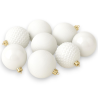 Set 8 Palline Assortite - 10 cm - Bianco