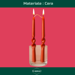Set 12 Candele Torciglione - Rosso Laminato