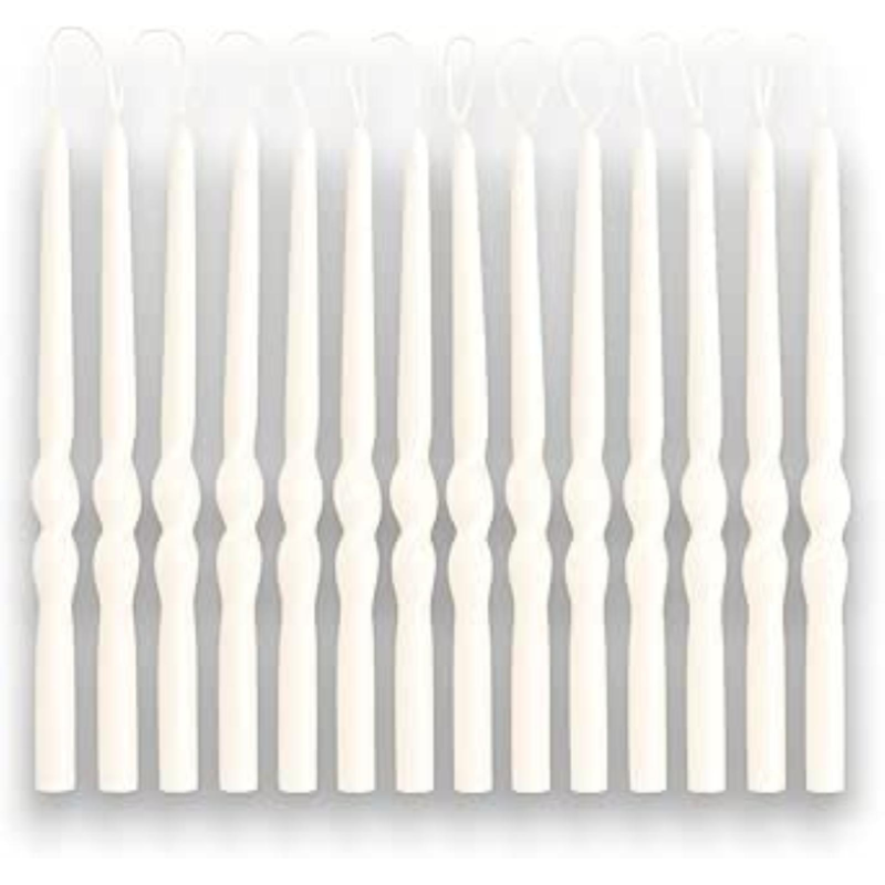 Set 12 Candele Torciglione - 30 cm - Bianco