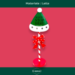 Cappello Natalizio in Latta con Luce - 53,5 cm