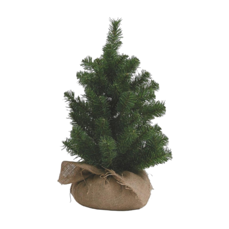 Albero verde con ferro in pvc e base in juta 50 cm - CEN-85049