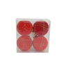 Set 4 Palline di Natale in Velluto Sfera Infrangibile in Plastica ROSSO GLITTER ORO FLOCCATE per Albero di Natale Decorazione OR