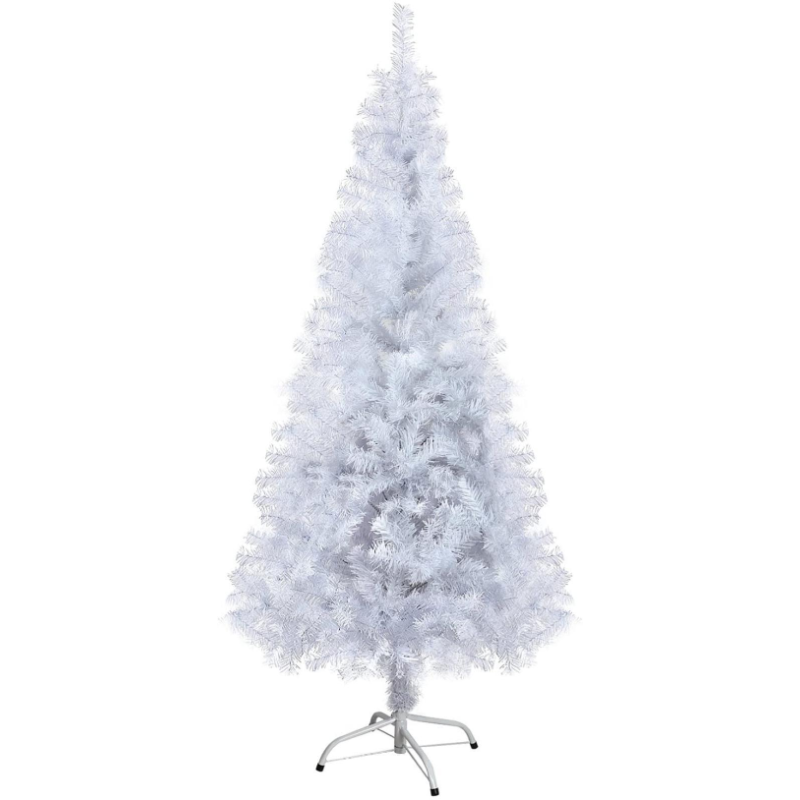 Albero di Natale Bianco 120 cm-200 Rami Base in Metallo