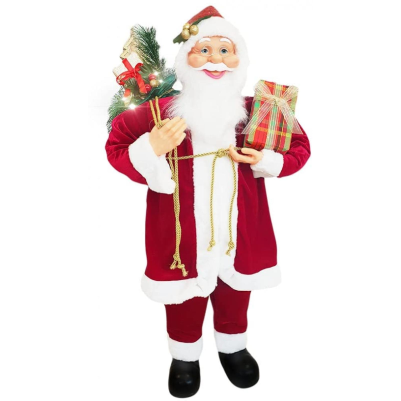 Statua Pupazzo Babbo Natale Gigante 90 cm CON MUSICA E LUCI