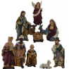 Set Natività Rustica Presepe Statuine in Resina con 11 soggetti Personaggi da h. 9 cm