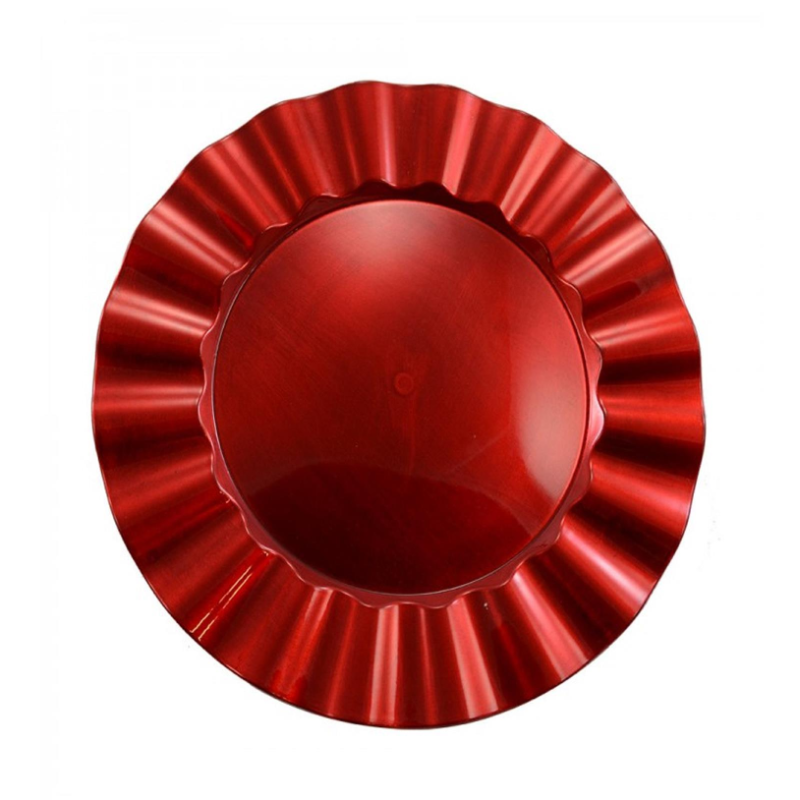 Sottopiatto Rosso - 33 cm - Bordo Ondulato