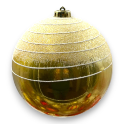 6 PALLINE PLASTICA NATALE DECORO ORO ASSORTITO CM.15