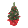 ALBERO CON BACCHE E PIGNE BASE JUTA ROSSO CM.60 - CEN-87554