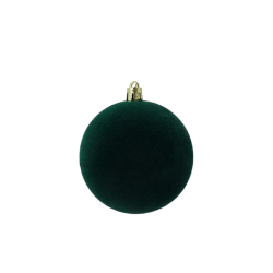 6x Palline di Natale in Velluto Sfera Infrangibile in Plastica Verde FLOCCATE 8 cm per Albero di Natale Decorazioni Natalizie Or