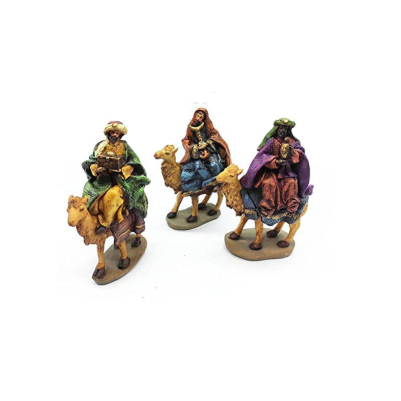 Set 3 RE Magi a Cammello Natività da h. 18 cm Presepe Statuine in Resina con 3 soggetti - AM