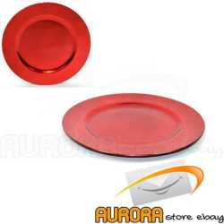 4 SOTTOPIATTI Rosso Tondo 33cm