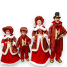 Famiglia Natalizia set da 4 Statuine con Abito Rosso - 50/65 Cm