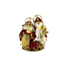 Set Natività Artigianale in Stoffa Tessuto ROSSO e ORO Ricamata a mano Presepe Statuine ALTE LUSSO Sacra Famiglia Idea Regalo Ar