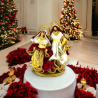 Set Natività Artigianale in Stoffa Tessuto ROSSO e ORO Ricamata a mano Presepe Statuine ALTE LUSSO Sacra Famiglia Idea Regalo Ar