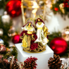 Set Natività Artigianale in Stoffa Tessuto ROSSO e ORO Ricamata a mano Presepe Statuine ALTE LUSSO Sacra Famiglia Idea Regalo Ar