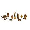 Set Mini Natività Colori Chiari Presepe Statuine in Resina con 10 soggetti Personaggi da h. 9 cm - AM