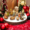 Set Mini Natività Classica Presepe Statuine in Resina con 11 soggetti Personaggi da h. 30 cm Giuseppe Maria Gesù Bambino Re Magi