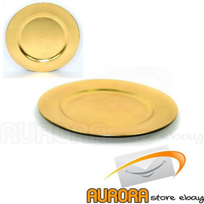 24 Sottopiatti In Plastica - Oro