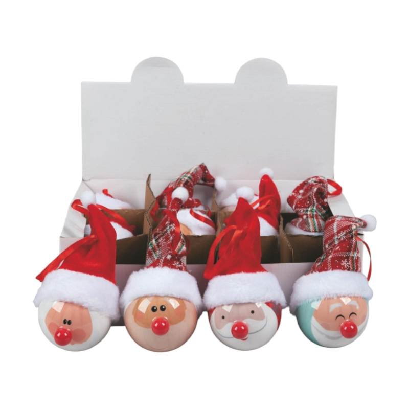 PALLINA BABBO NATALE IN PLASTICA CON CAPPELLO - PL-66957