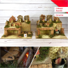 SCENARIO PRESEPE CON GROTTA E FONTANA O FUOCO - 2 ASS.- 35X25X23 CM - HX982383