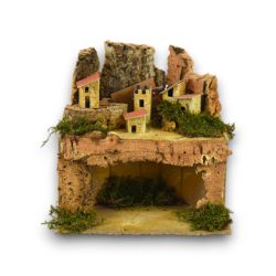 SCENARIO PRESEPE CON GROTTA SU 2 LIVELLI - 22X18X20 CM - HX982385