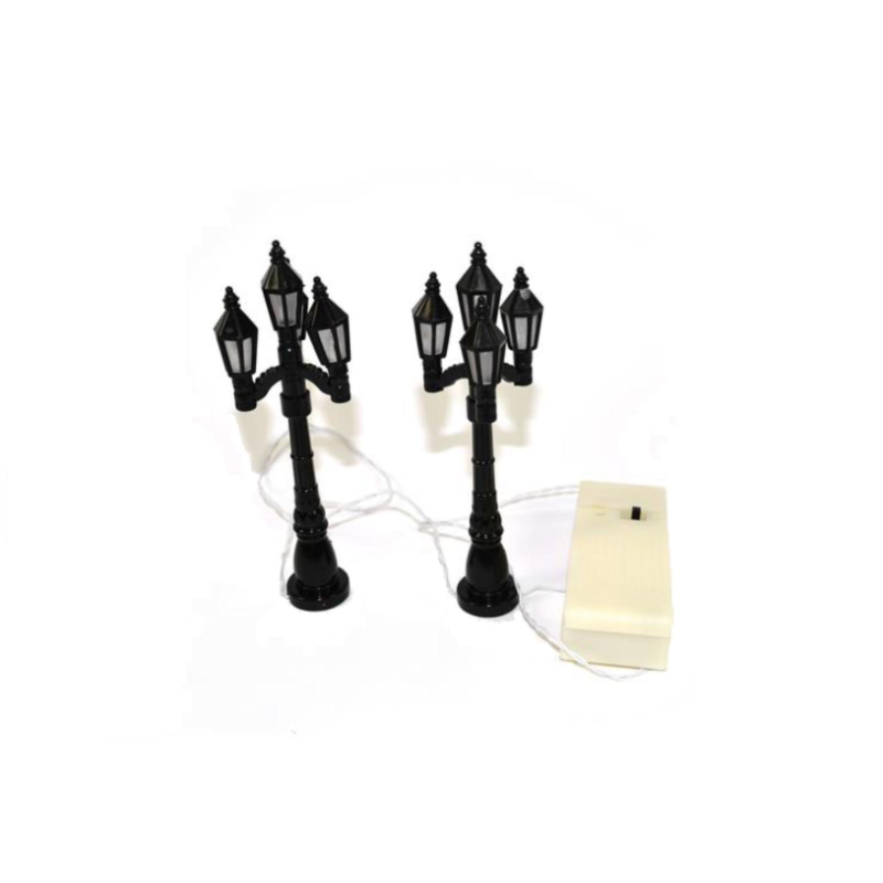 Coppia di lampioni 4 lampade con luce 12 cm