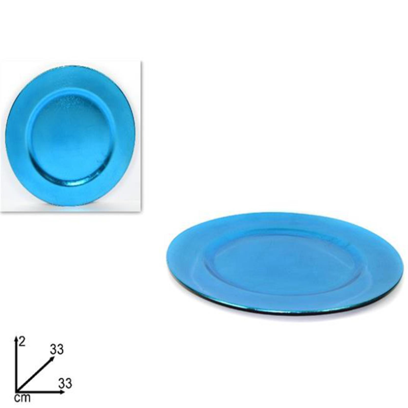 Sottopiatto Tondo Azzurro in plastica - 33 cm 