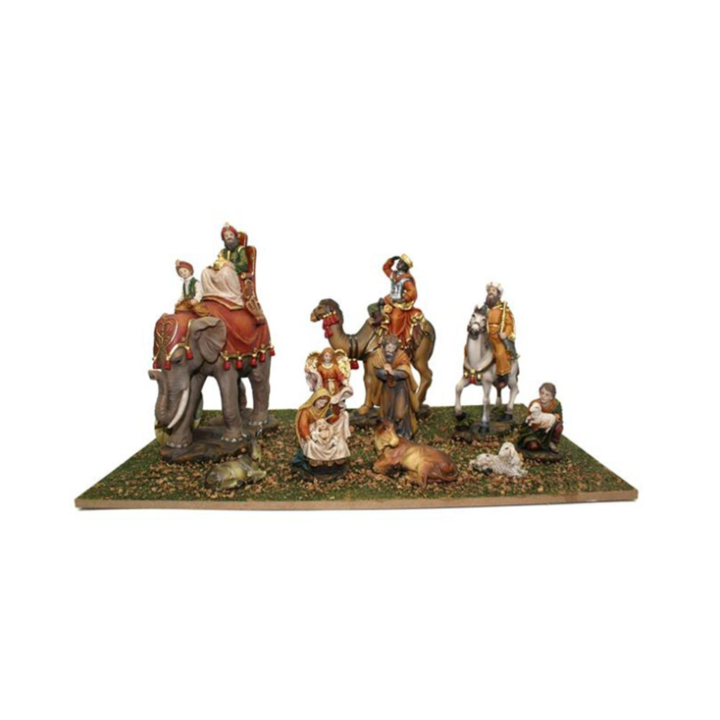 Presepe Natività Lusso con 10 soggetti fino a 10 cm