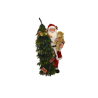 Statuetta Pupazzo Decorativa di Babbo Natale GIGANTE 125 cm Scozzese LED MUSICA E MOVIMENTO