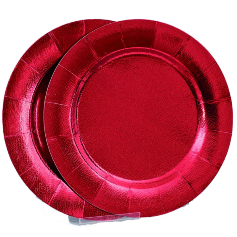 12 x Sottopiatti di Cartoncino ROSSO da 33 cm Set da tavola in carta TONDI - AM