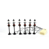 Set 6 Pezzi Lampioni in miniatura 10 cm con luci Street Lamp per Presepe lampada a batteria stile inglese Vittoriano Coloniale