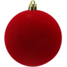 12x Palline di Natale in Velluto Sfera Infrangibile in Plastica ROSSO FLOCCATE - Set 12 palle, 8 cm